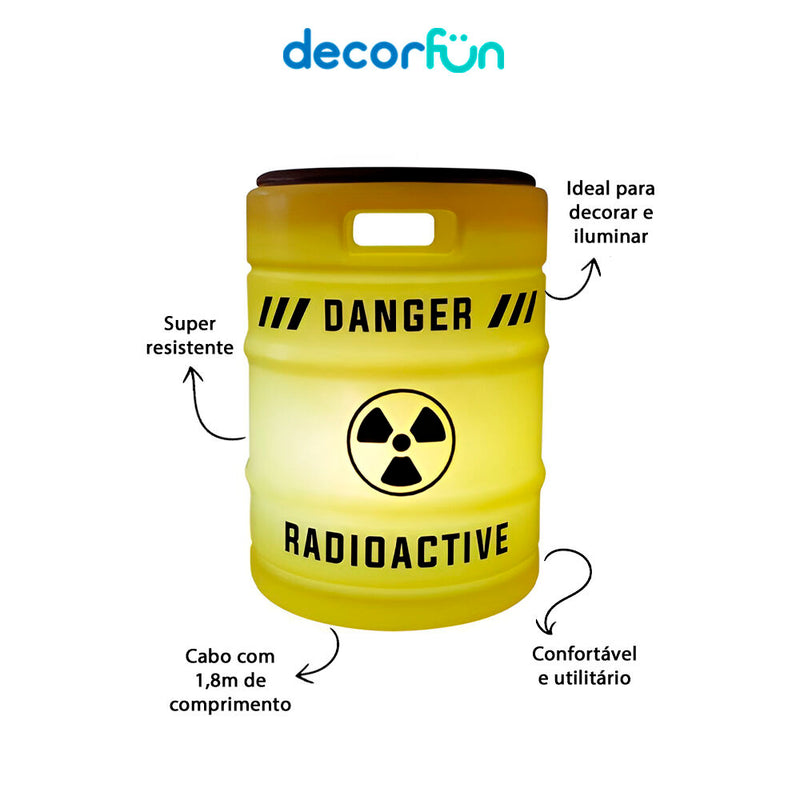 Banco Iluminado Radioactive Porta Objetos Tampo Madeira Bivolt Amarelo