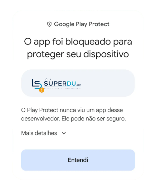 Aviso do Google Play Protect - passo 3